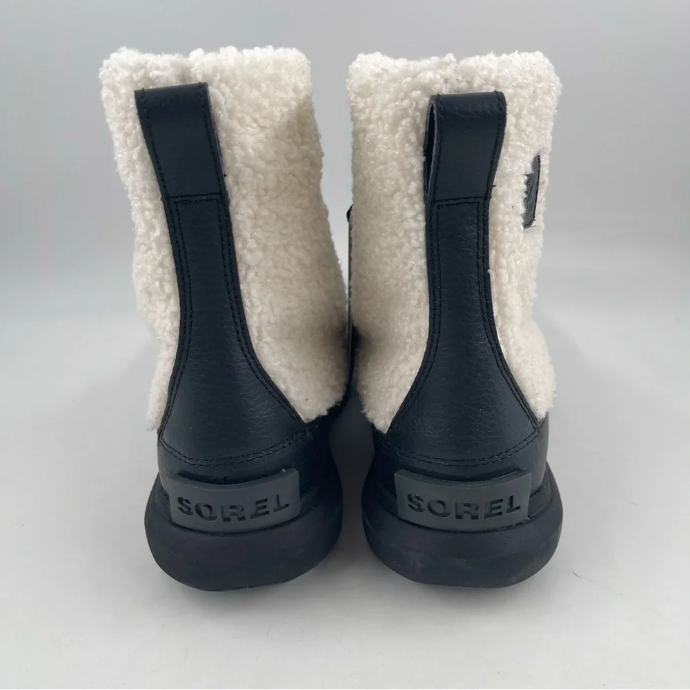 Sorel Womens Explorer II Joan Cozy-Size 6.5-Black & White Sherpa Boot-Ships Free